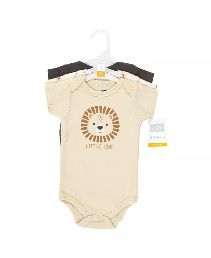 Боди для мальчиков Hudson из хлопка, 3 шт Hudson Baby, коричневый — фото 2