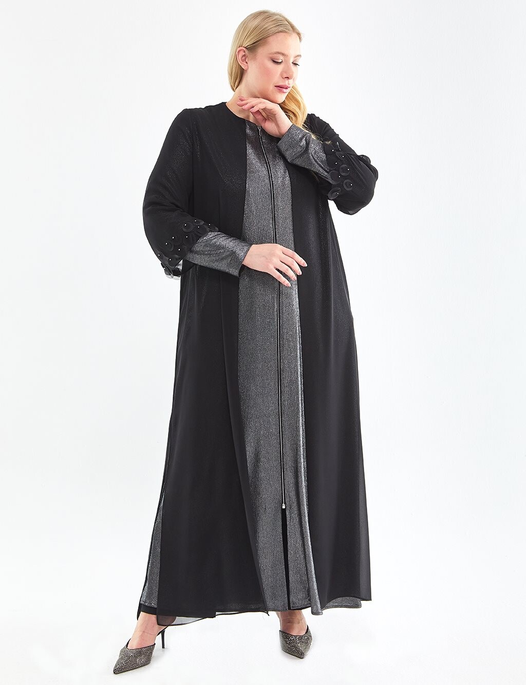 

Абая Zipper Closure Abaya Black-Anthracite Kayra