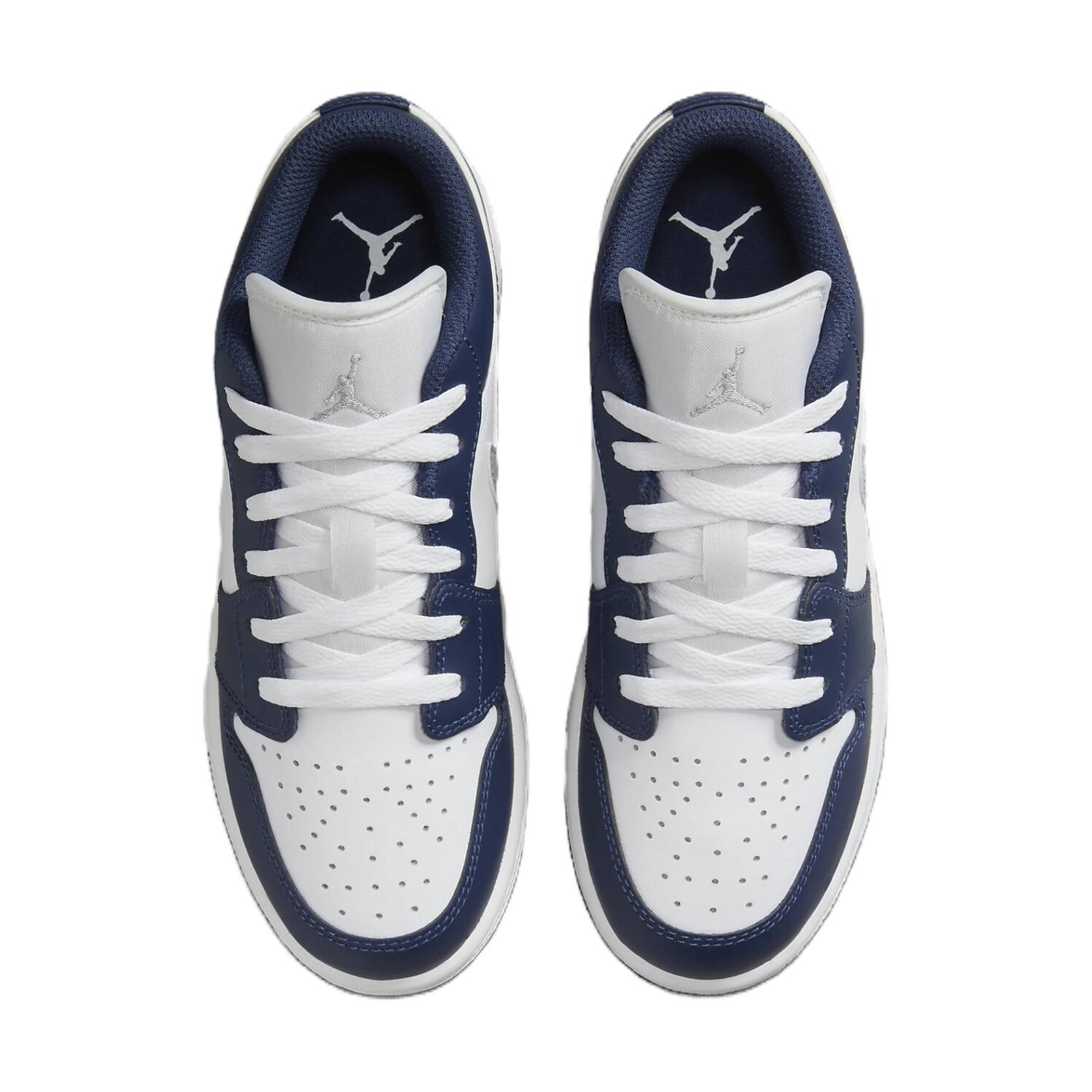 Баскетбольные кроссовки Air 1 Kids GS Low-top White/Midnight Navy/Wolf Grey Jordan, белый/синий — фото 3