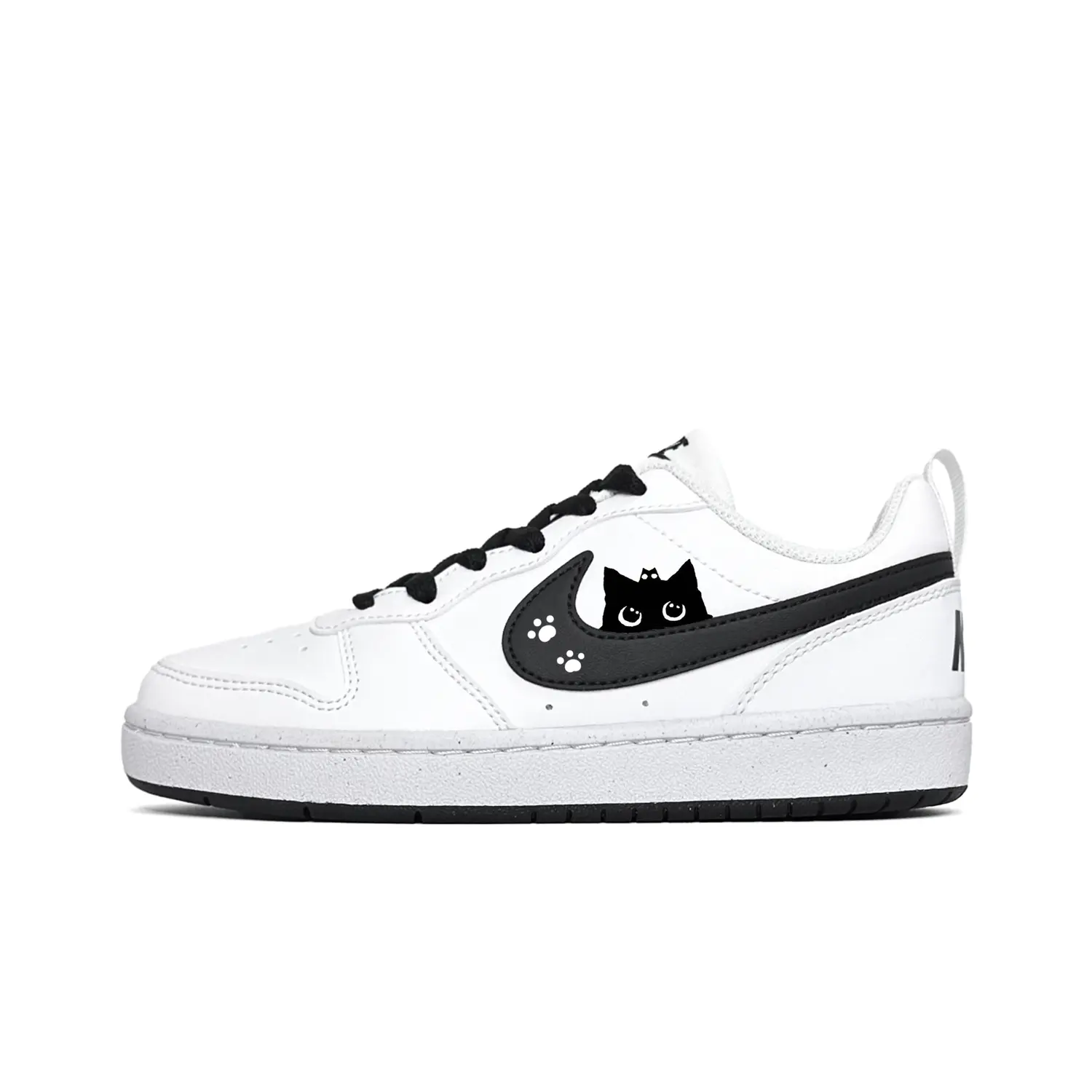 

Nike Детские низкие скейтбордные кроссовки Court Borough Black Kitten, черно-белые, для подростков
