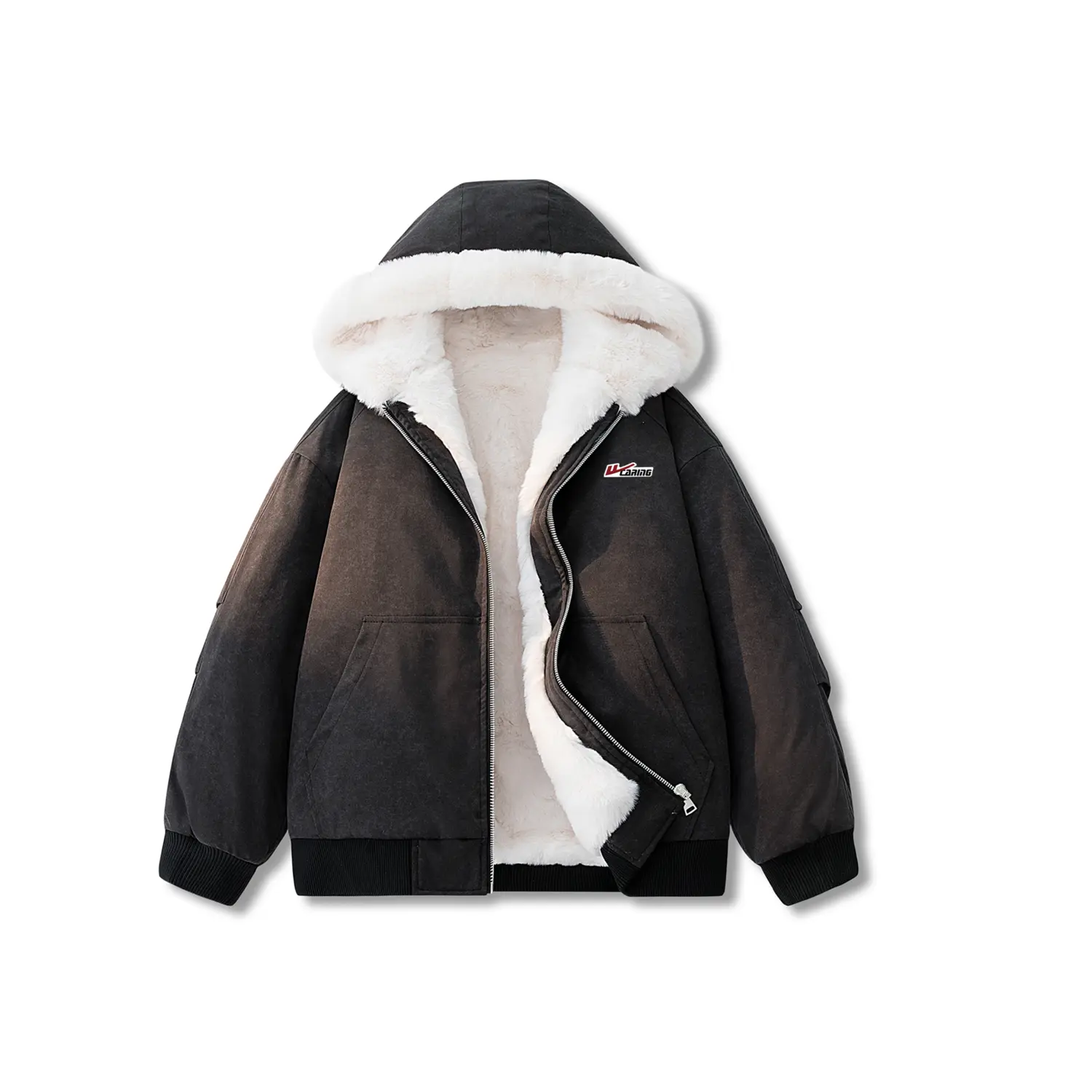 

Пуховик Unisex Thickened Parka Puffer Jacket WARRIOR, черный (diy badge)