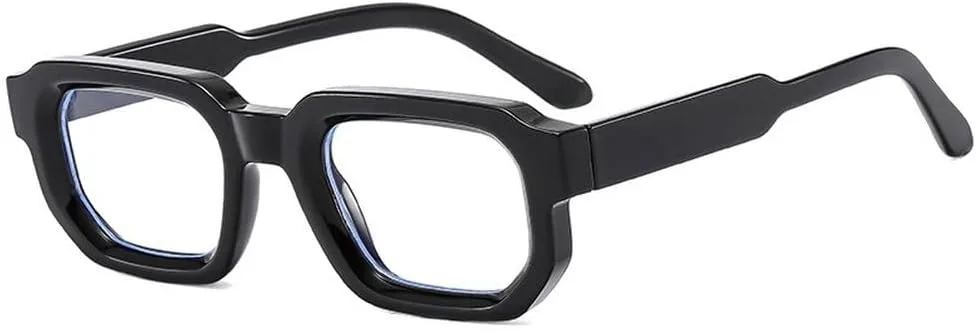 

Модные квадратные солнцезащитные очки для женщин, защита от УФ-излучения UV400, винтажные, синий чай, панк, мужские солнцезащитные очки SKFGNX, Black Clear