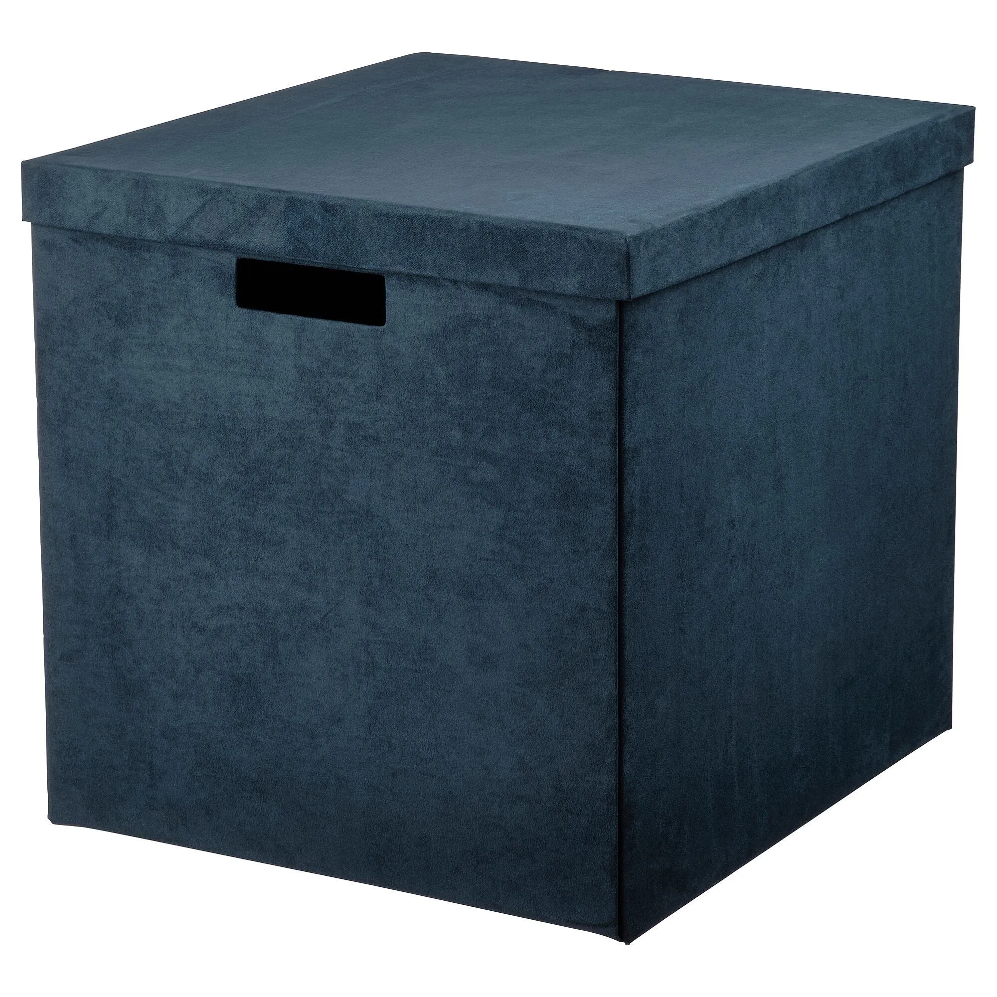 

Коробка с крышкой, бархат темно-синий, 32х35х32 см, GJATTA IKEA
