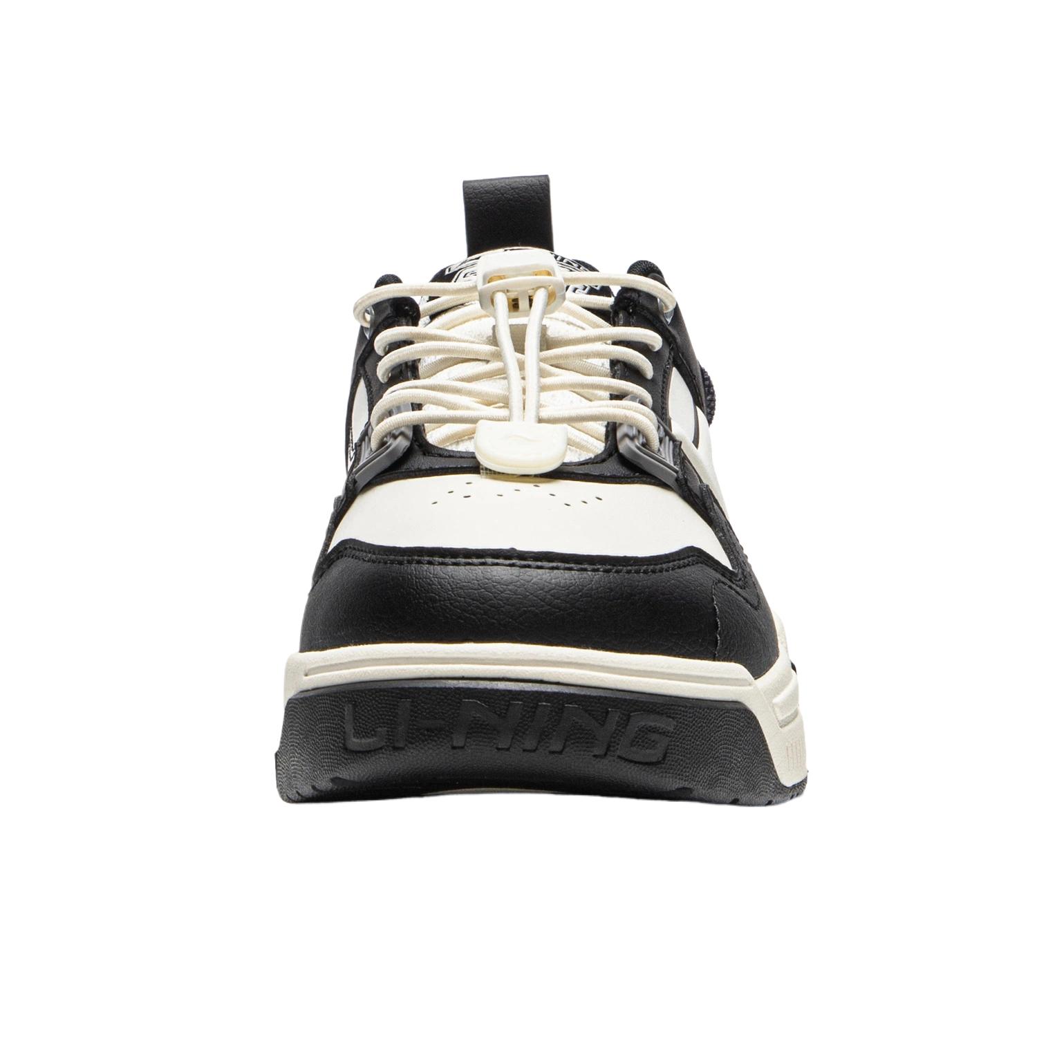 SKATE 80S Sports Lifestyle Rebound Support Низкие детские кроссовки для повседневной жизни LINING YOUNG, черный/слоновая кость — фото 4