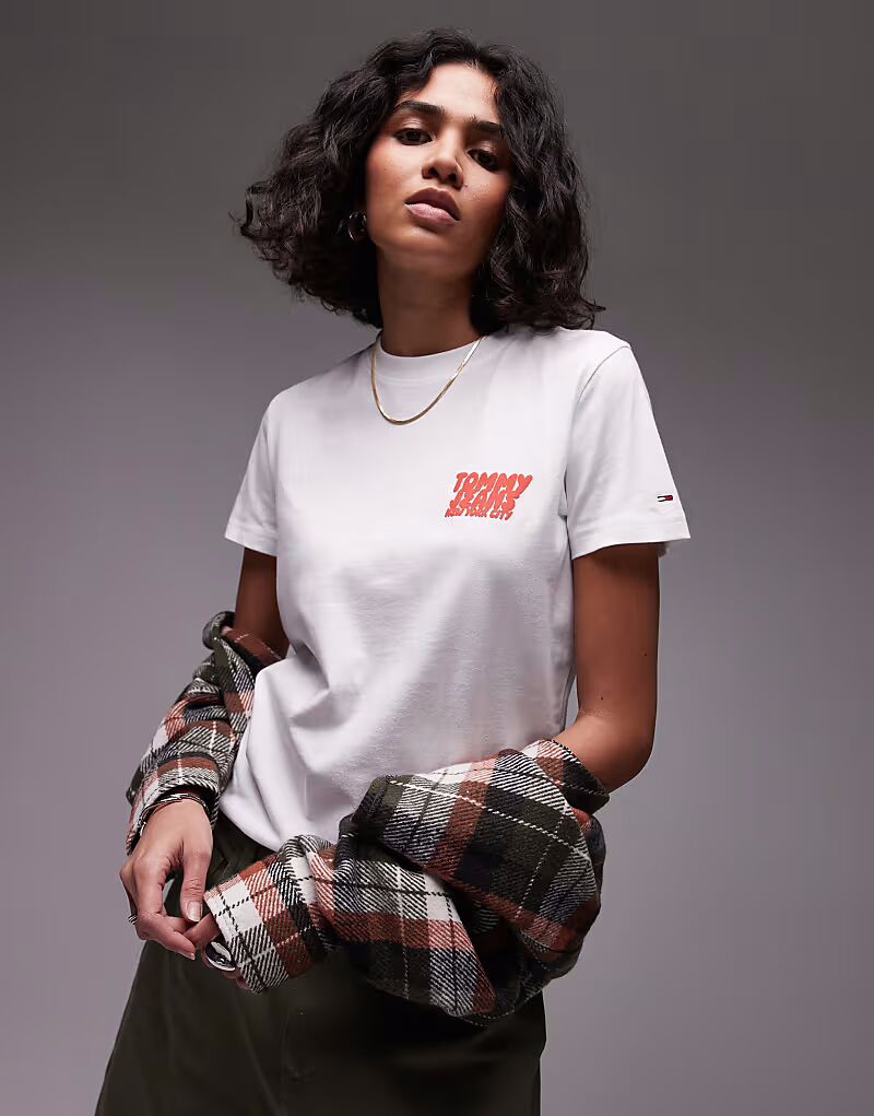 

Футболка Tommy Jeans с логотипом Bubble белого цвета