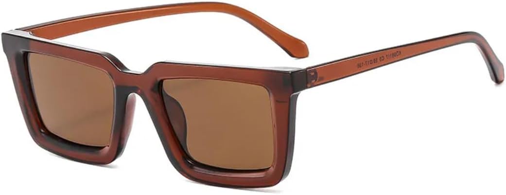 

Винтажные стильные панк-солнцезащитные очки в квадратной оправе для женщин, роскошные мужские солнцезащитные очки для активного отдыха и спорта, защита от УФ-излучения UV400 TVTBBVV, Brown Brown