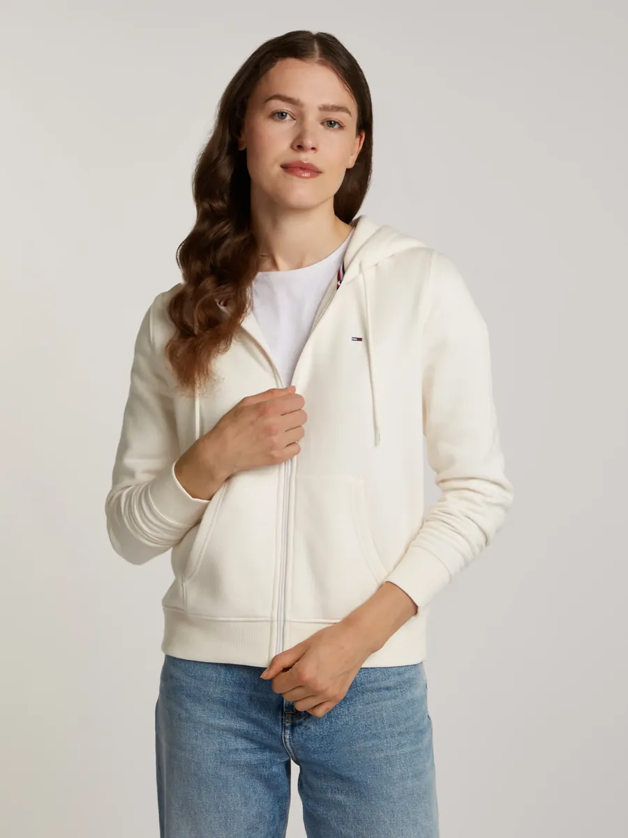 

Толстовка Tommy Jeans "TJW REG S FLAG ZIP THRU", на молнии, белый