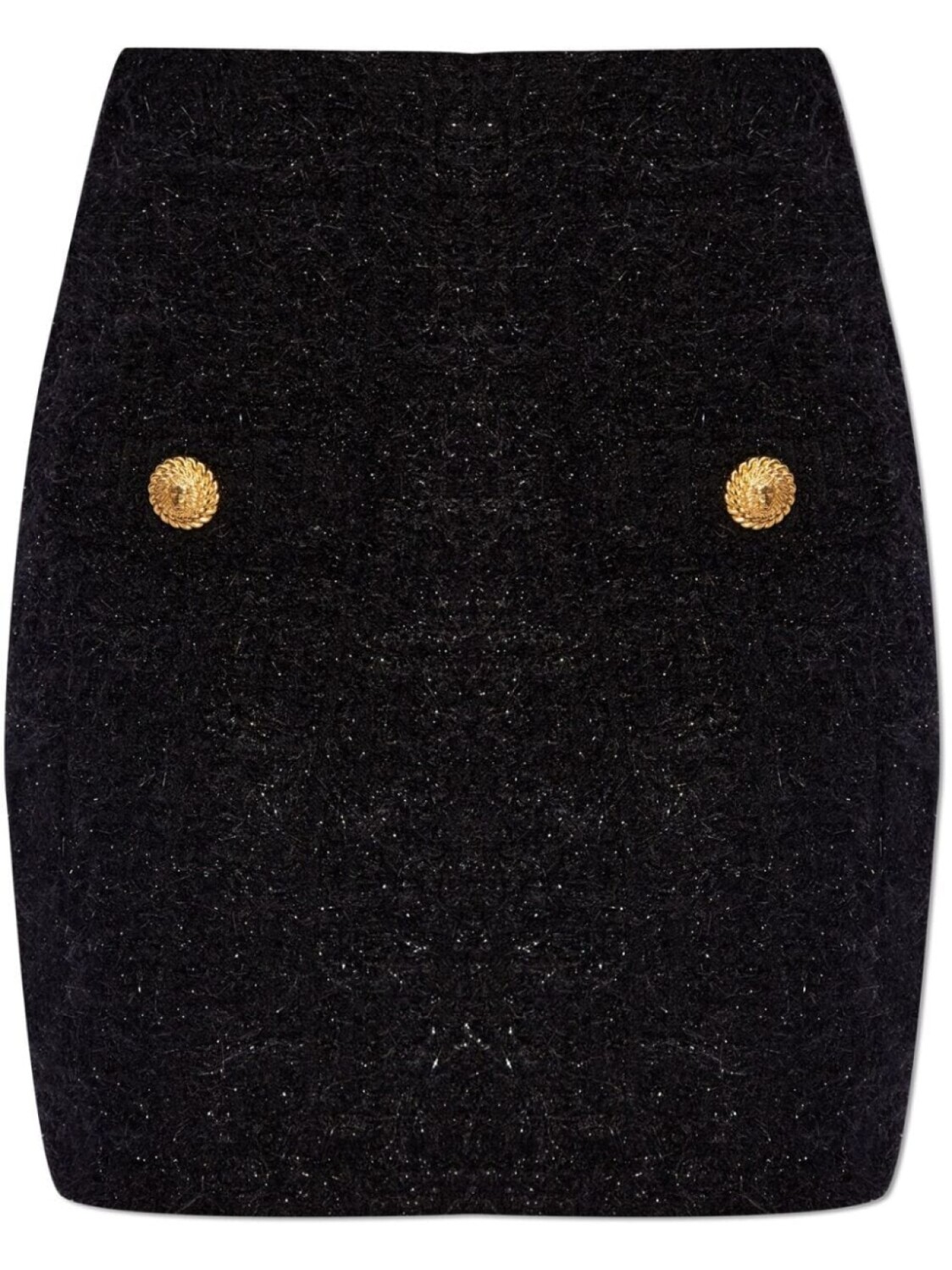 

Balmain мини-юбка из букле с высокой талией, черный