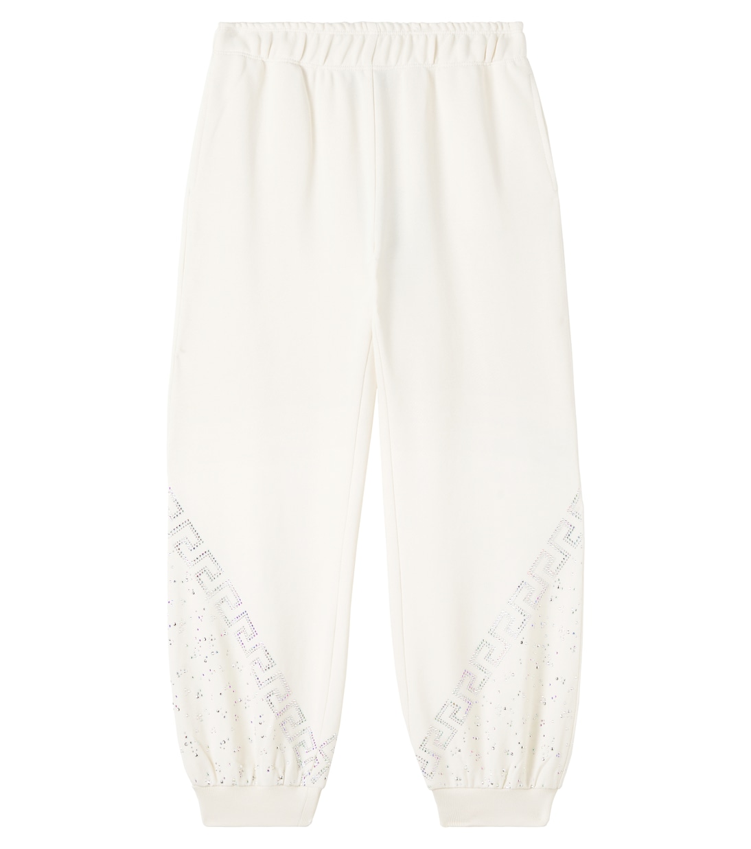 

Спортивные брюки из хлопкового флиса Greca Versace Kids, Ivory+Crystal