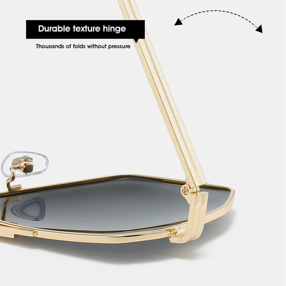 

Металлические солнцезащитные очки для мужчин и женщин, модные солнцезащитные очки, стильные очки для вождения, защита от УФ-излучения UV400 MTZJH, Gold Brown