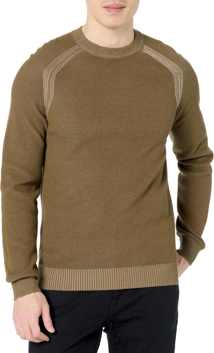 

Толстовка BOSS мужская облегченная риббованная из смесового хлопка, Beech Green