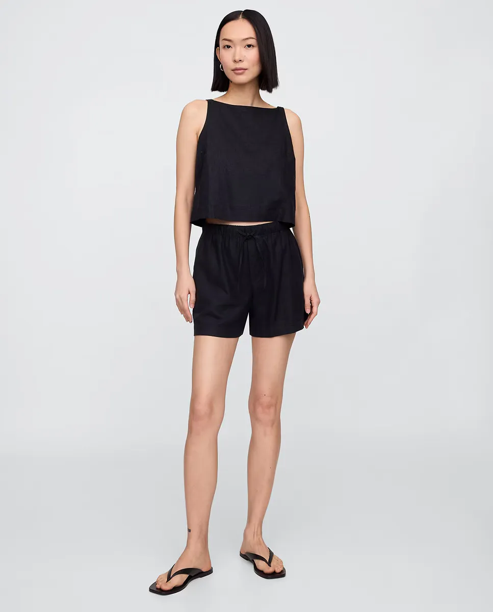 

Однотонные женские шорты-бермуды Gap, чёрный