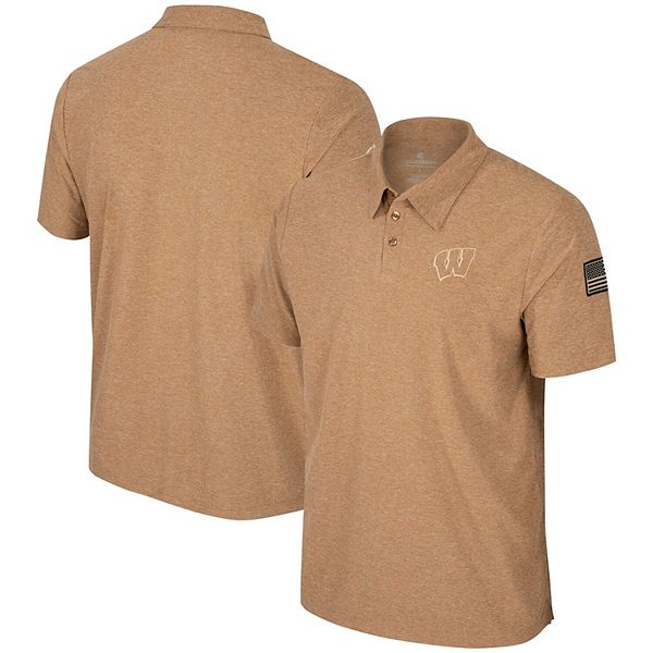 

Мужская поло khaki wisconsin badgers oht military appreciation cloud jersey desert Colosseum