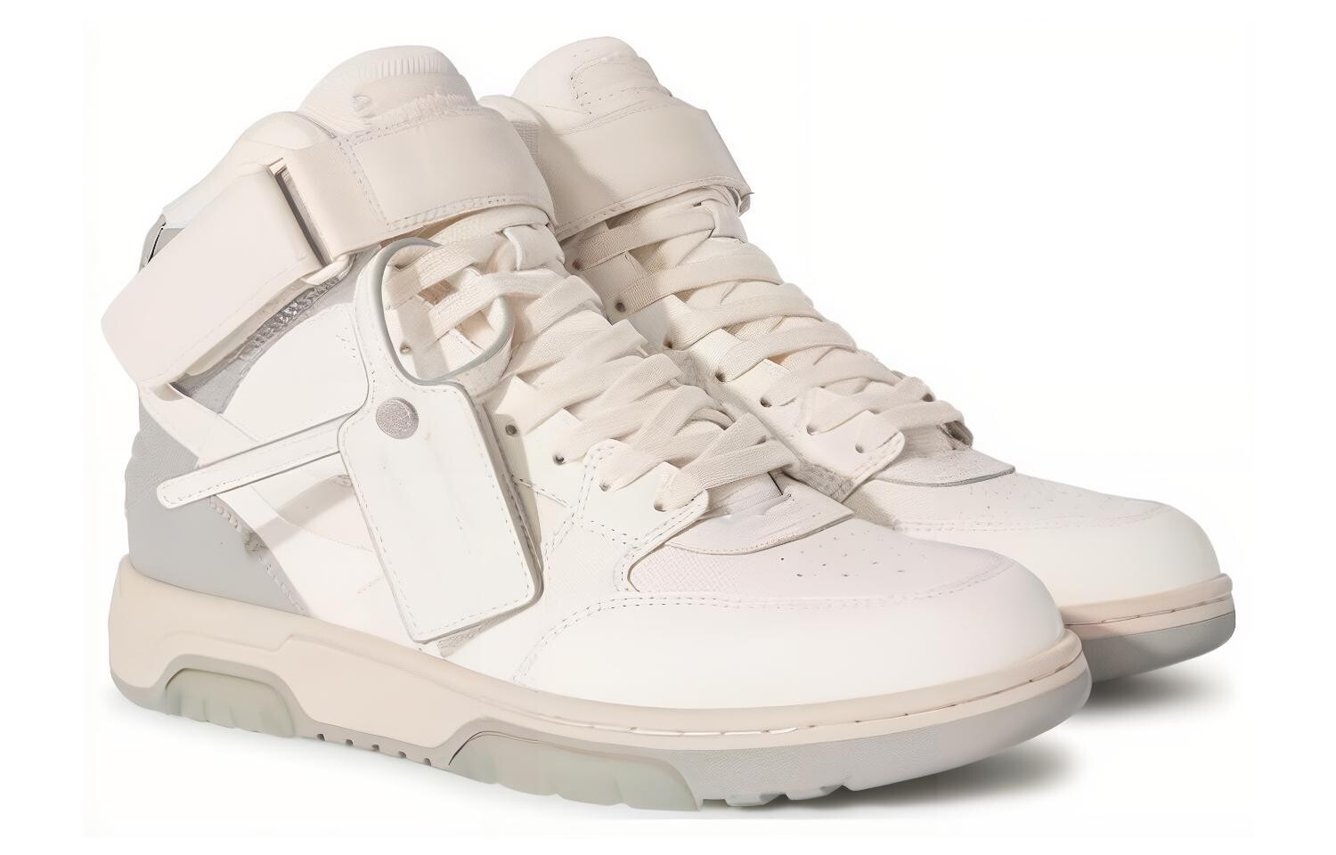 Кроссовки мужские Off-White Out Of Office средней высоты, белый / серый — фото 3