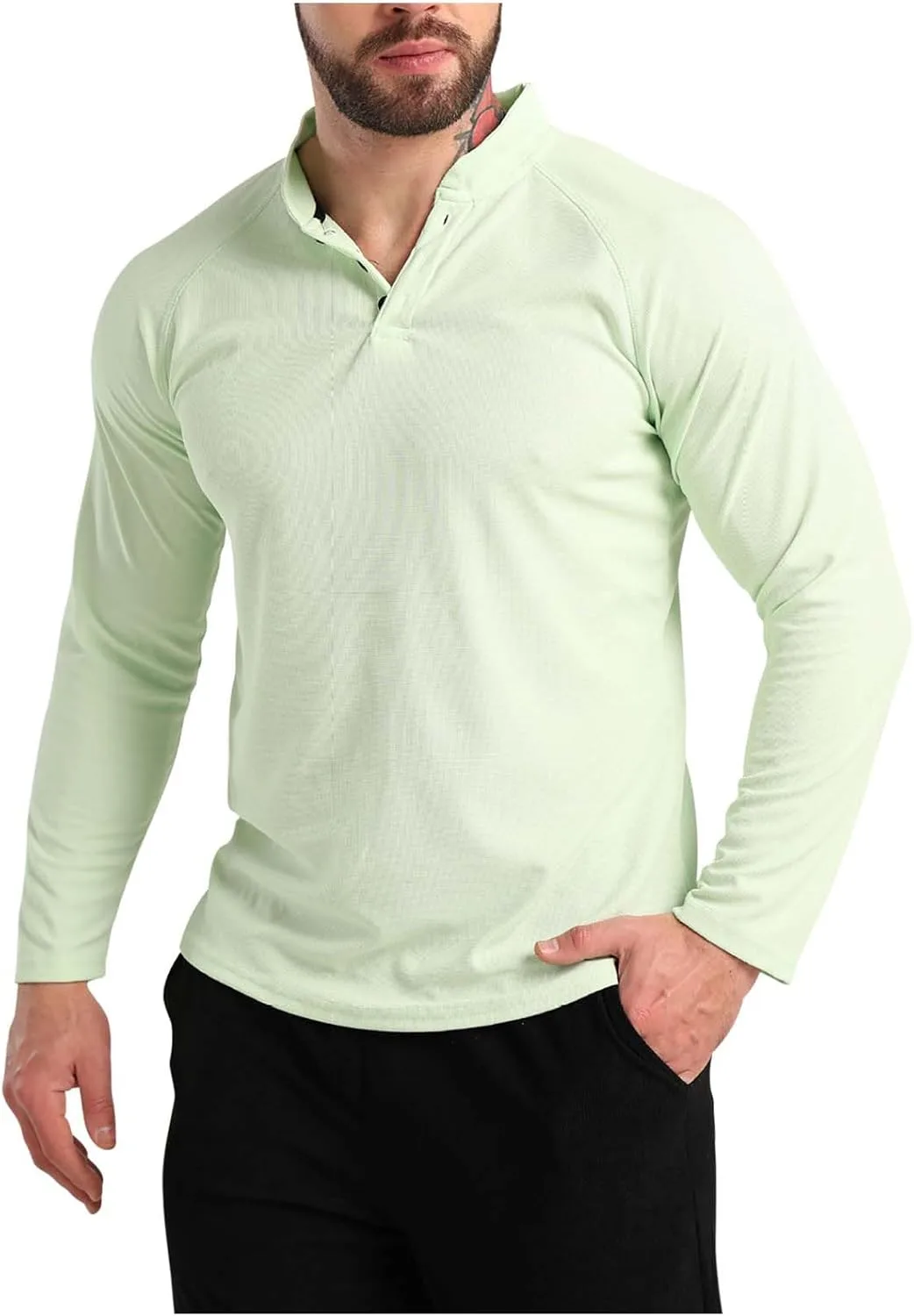 

Мужская футболка поло с длинным рукавом реглан