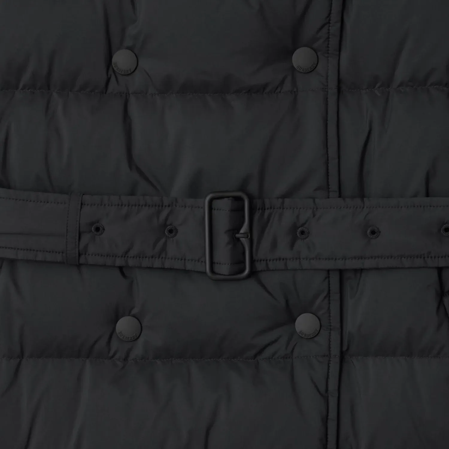 Пуховая куртка Burberry, женская, средняя длина с капюшоном, черный — фото 2