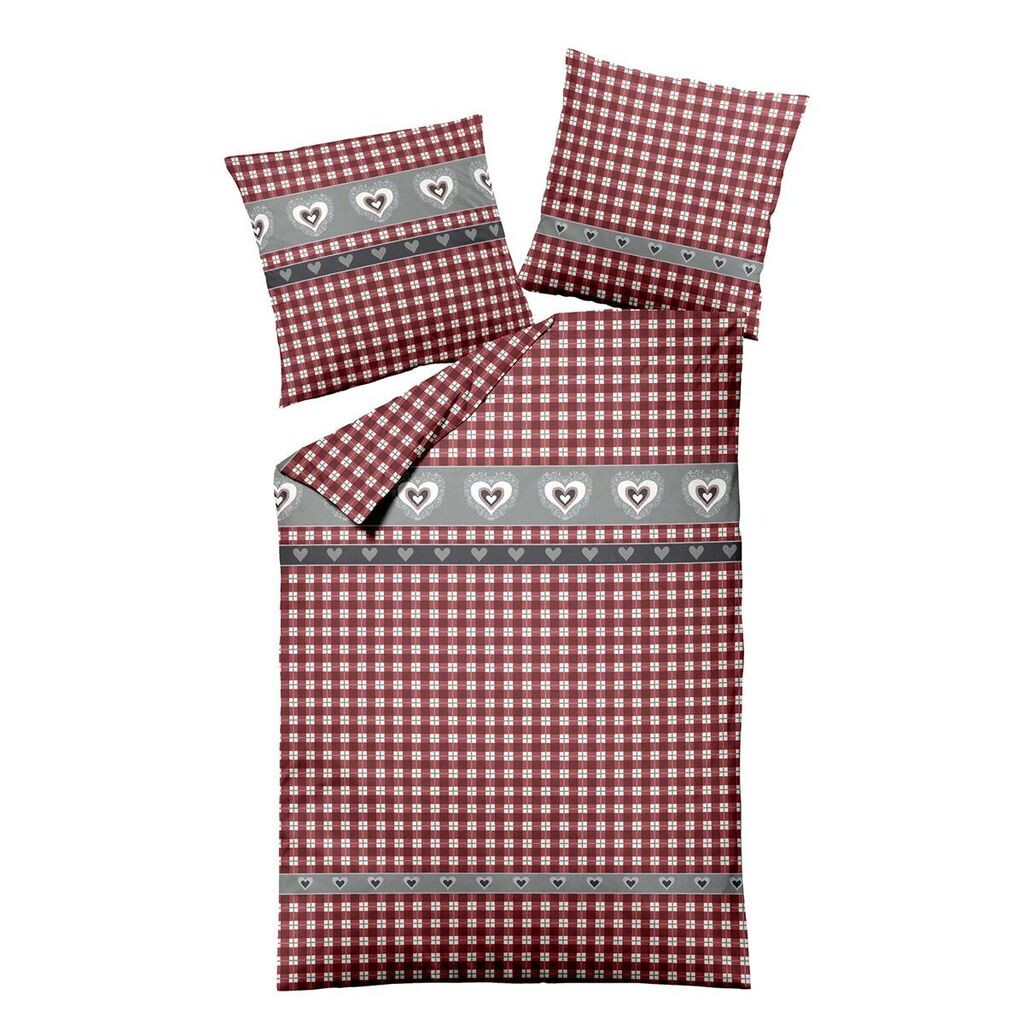 

Постельное белье Dream Sleep Beaver дача сердечки красный 200х220 см + 2х 80х80 см Traumschlaf
