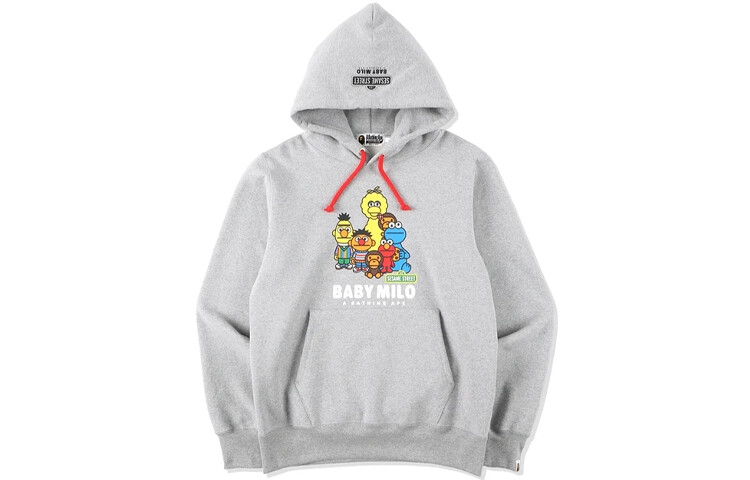 Улица Сезам X BAPE X Улица Сезам Толстовка Мужская A Bathing Ape, серый — фото 2