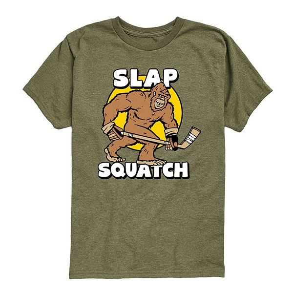 

Футболка с принтом Slap Squatch для мальчиков 8-20 Licensed Character, Heather Military Green