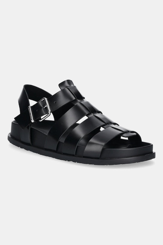 Кожаные сандалии TJW Fisherman Patent Sandal Tommy Jeans, черный