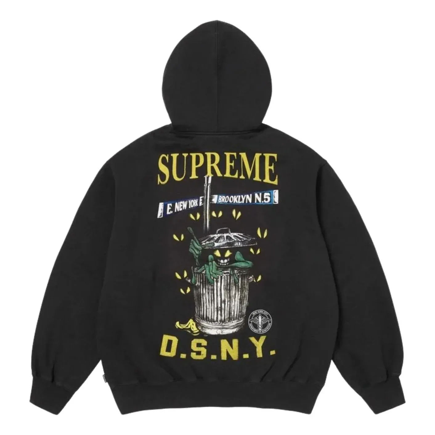 Толстовка Supreme x DSNY SS26 на молнии с капюшоном, цвет «черный»