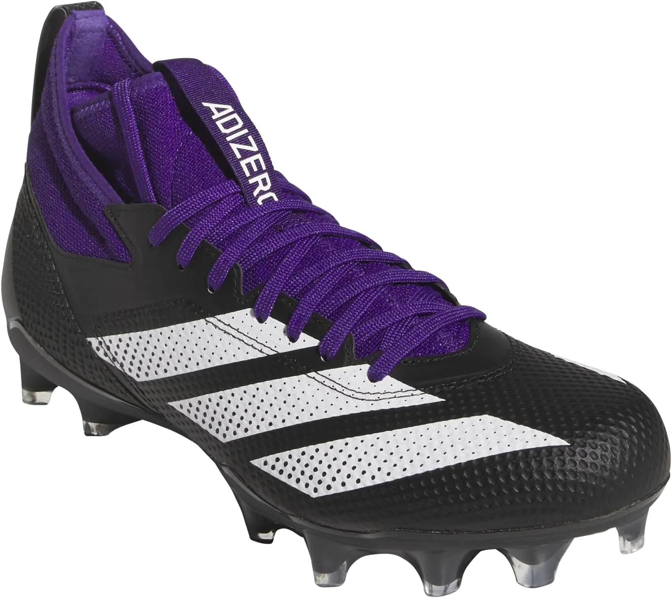 Футбольные бутсы Adidas Adizero Impact для взрослых, унисекс, черный/белый/фиолетовый — фото 2