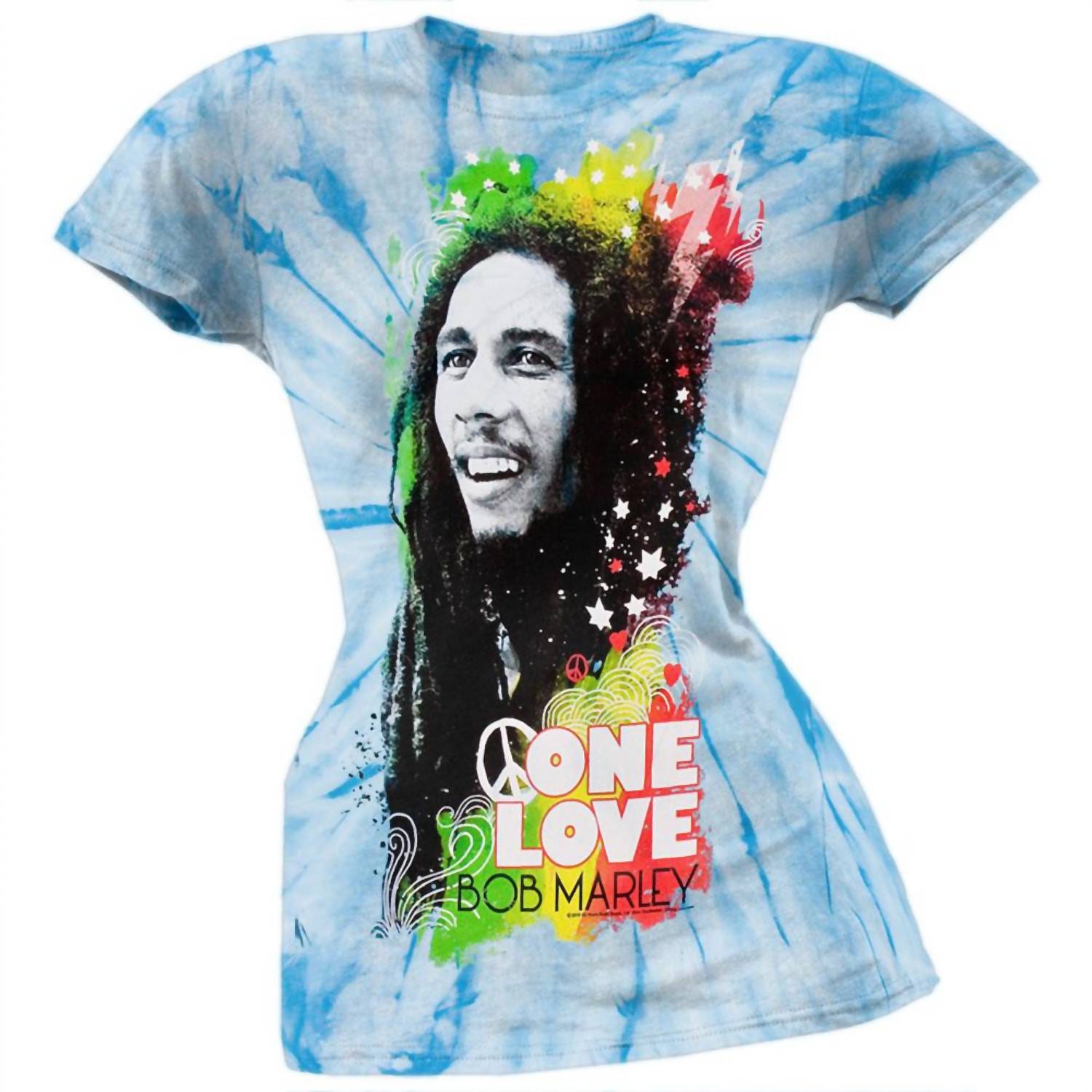 

Футболка Teen's One Love Rasta Tie Dye синего цвета Bob Marley, синий