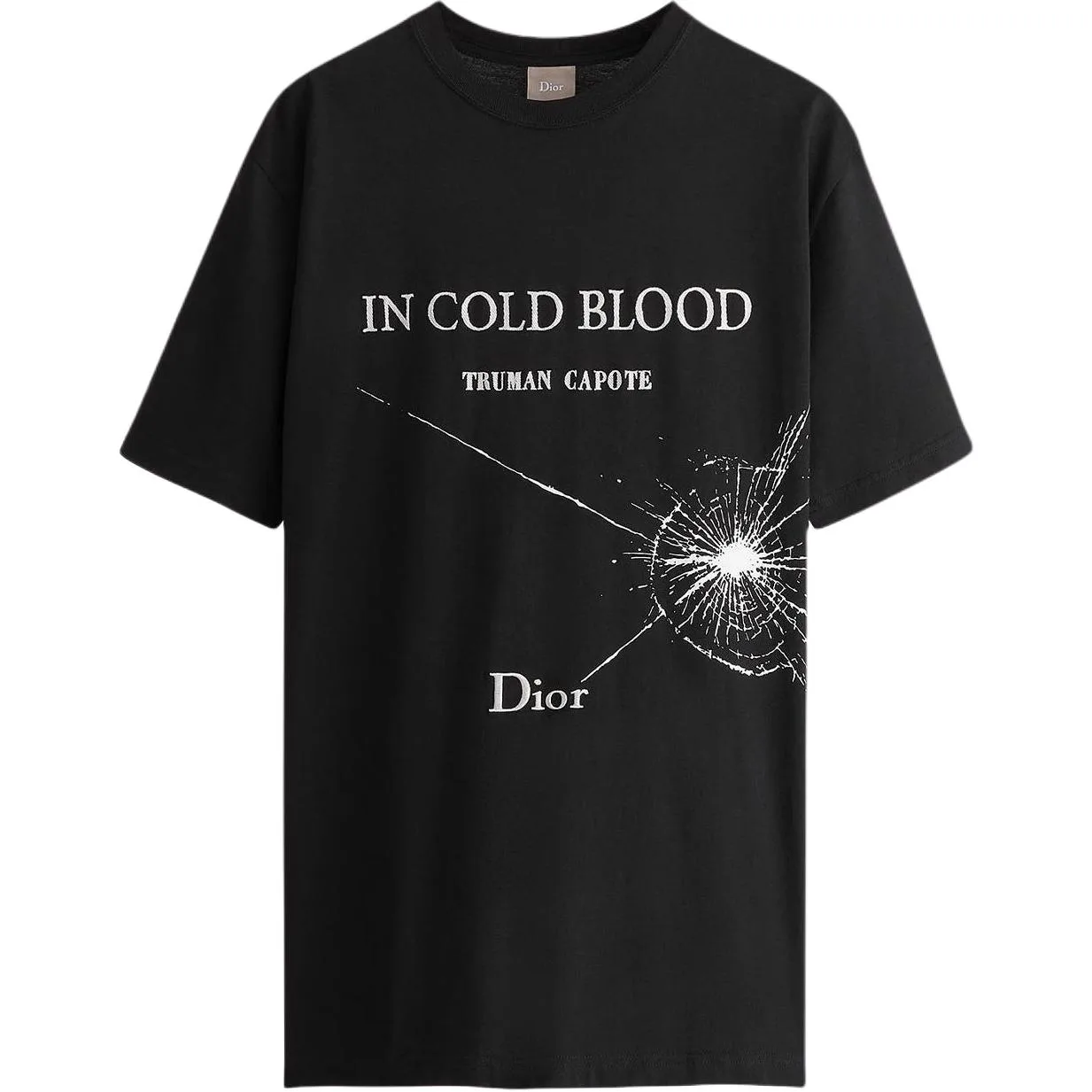 DIOR Футболка мужская черная с круглым вырезом
