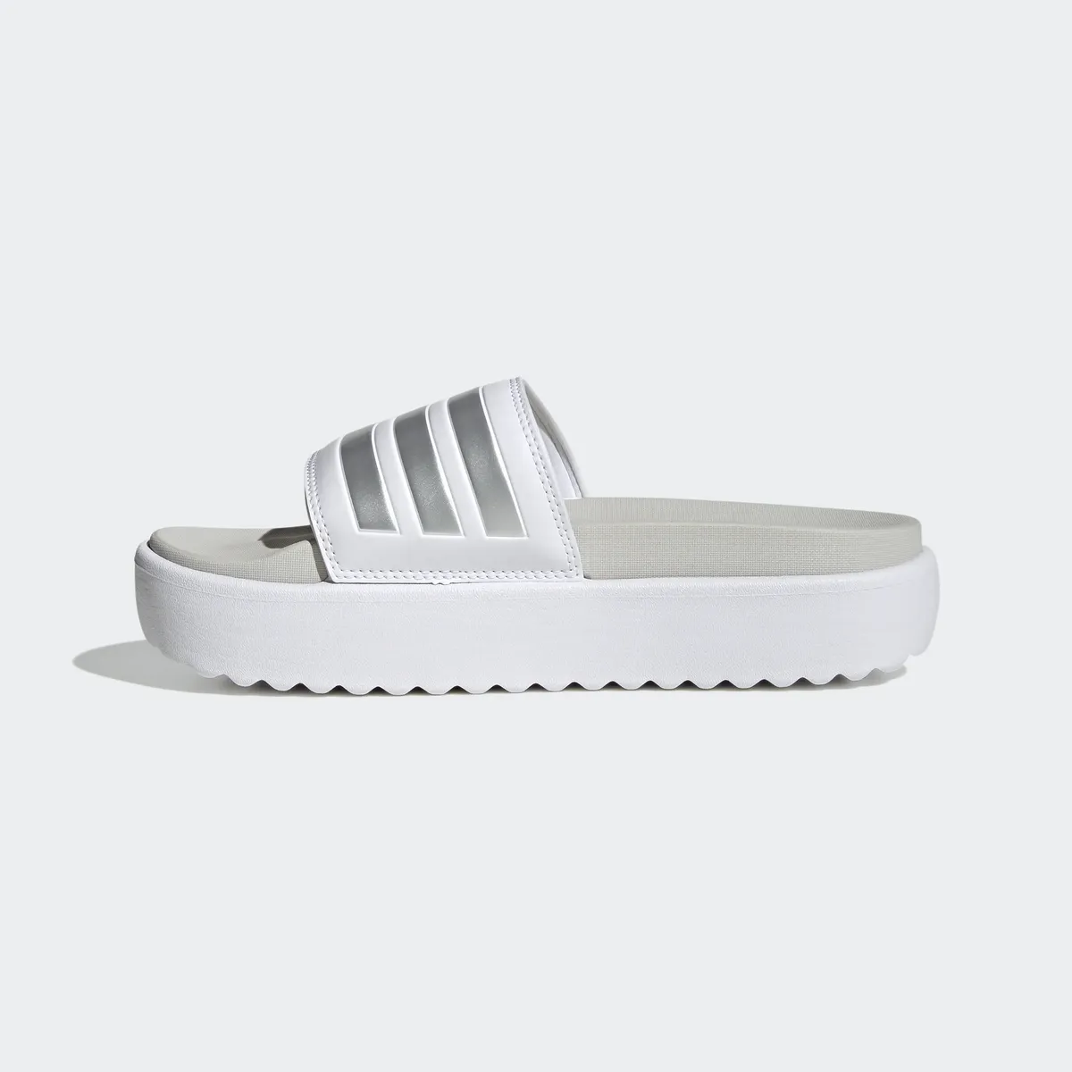 Adidas Спортивные купальные сандалии "PLATFORM ADILETTE" Adidas Sportswear, цвет Cloud White / Zero Metallic / Grey One — фото 3