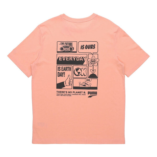 

Футболка peach downtown graphic t-shirt 'pink black' Puma, розовый