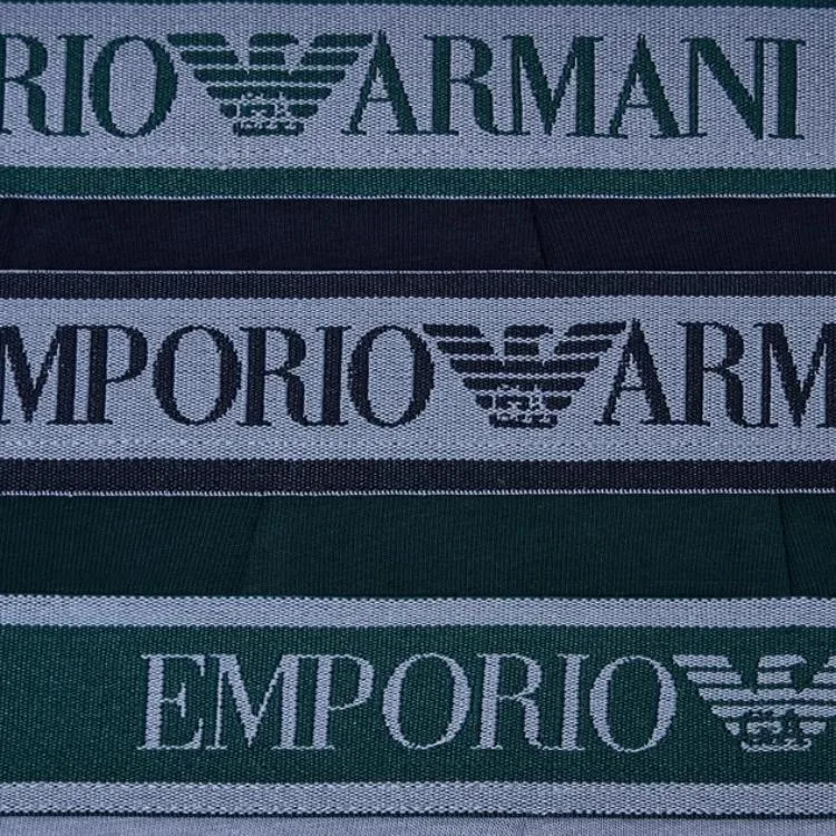 Трусы мужские 3 шт EMPORIO ARMANI, 3 Pack (ARMANI Blue+Pine Green+Blue Gray) — фото 4
