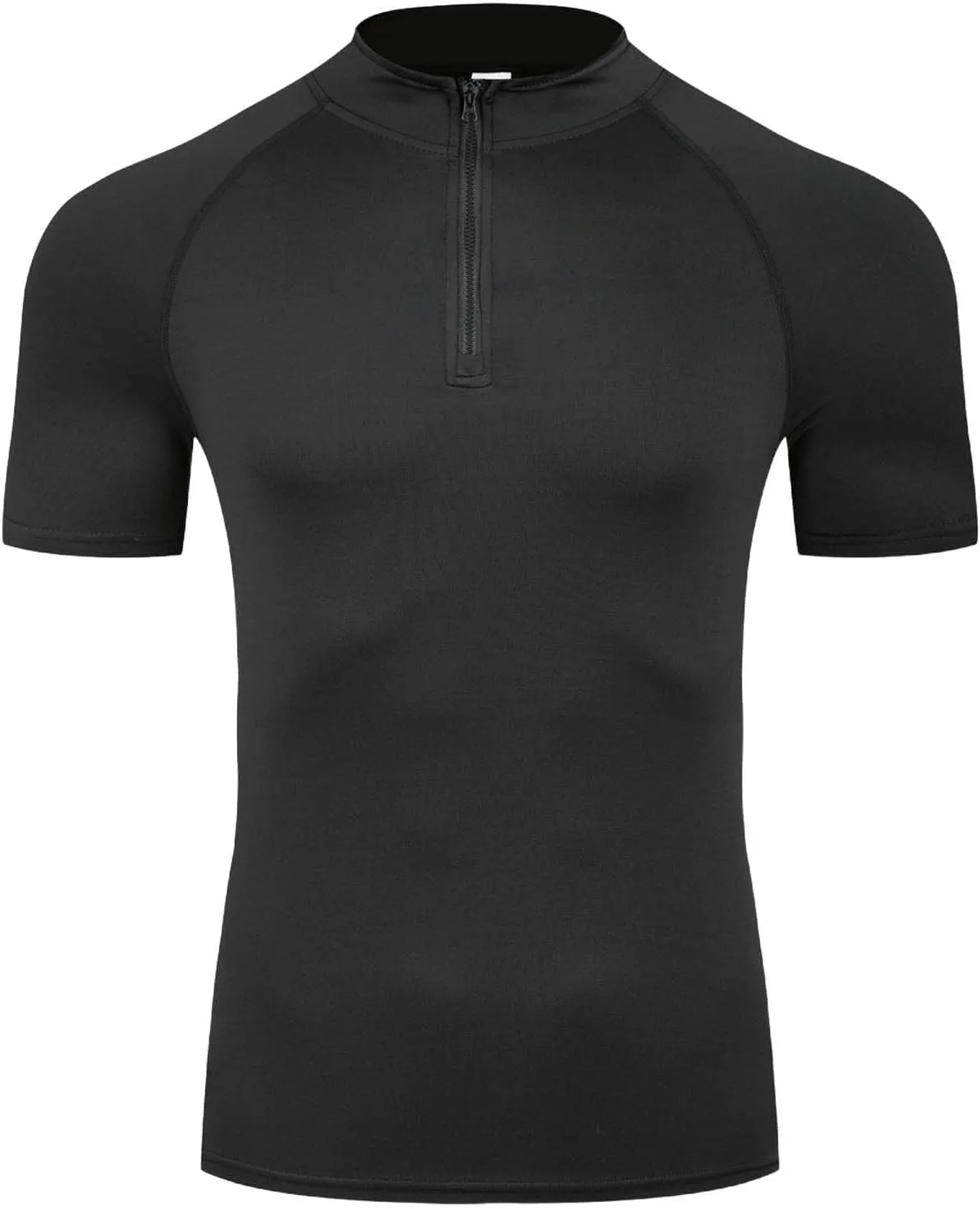 

Мужская футболка с влагоотводящим эффектом и молнией на четверть, UPF 50+