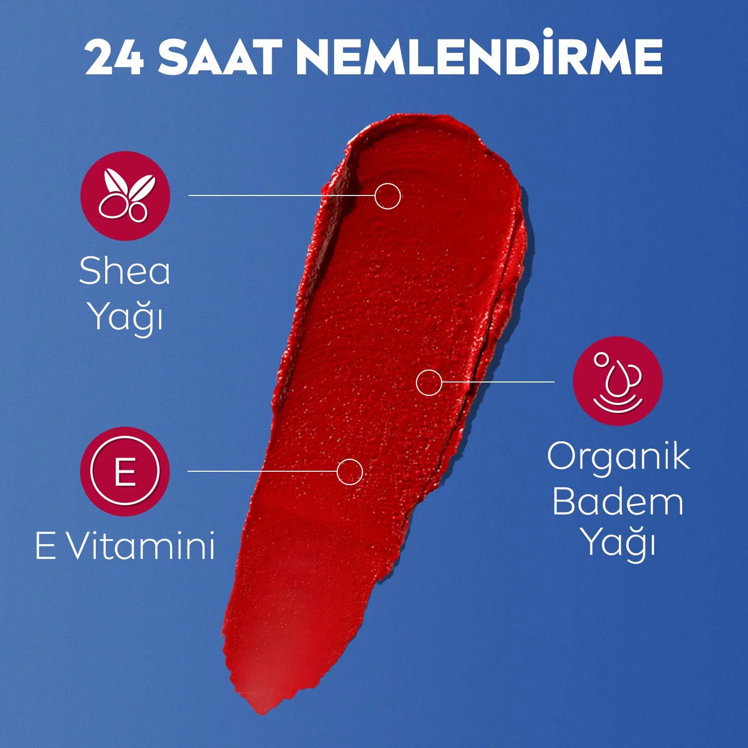 Красная помада NIVEA Caring Beauty 3-в-1, 4.8 г Nivea, Red — фото 4