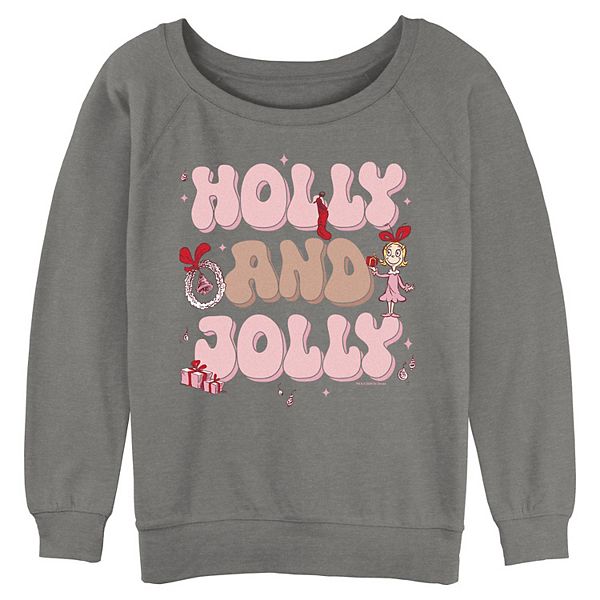 

Длинный свитер из махровой ткани с длинным рукавом Juniors Cindy Lou Who Holly & Jolly Licensed Character, Gray Heather