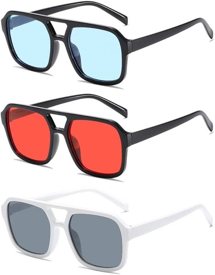 

Солнцезащитные очки для взрослых, квадратная форма, двойная линза, персонализированный дизайн, корейская версия, модные солнцезащитные очки высокого класса, защита от УФ-излучения GHVWYX, 3pcs-3