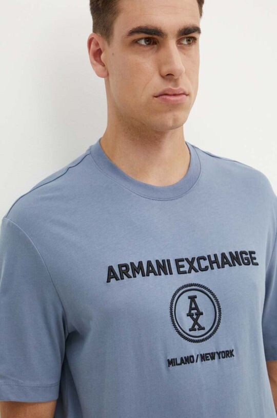 

Хлопковая футболка Armani Exchange, синий