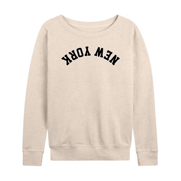 

Женская футболка с длинным рукавом New York Upside Down из французского флиса Licensed Character, Beige