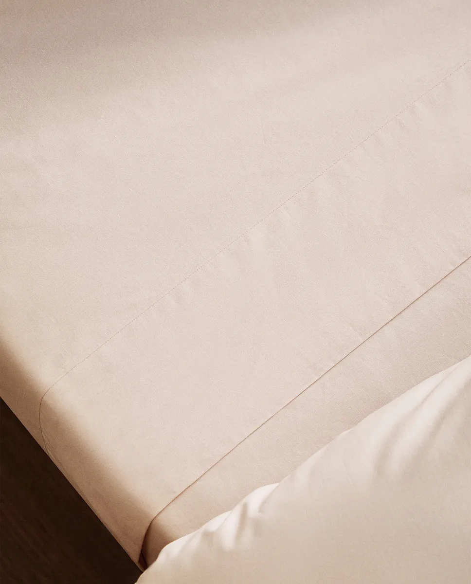 

(200 нитей) плоский лист хлопкового перкаля Zara Home, розовый