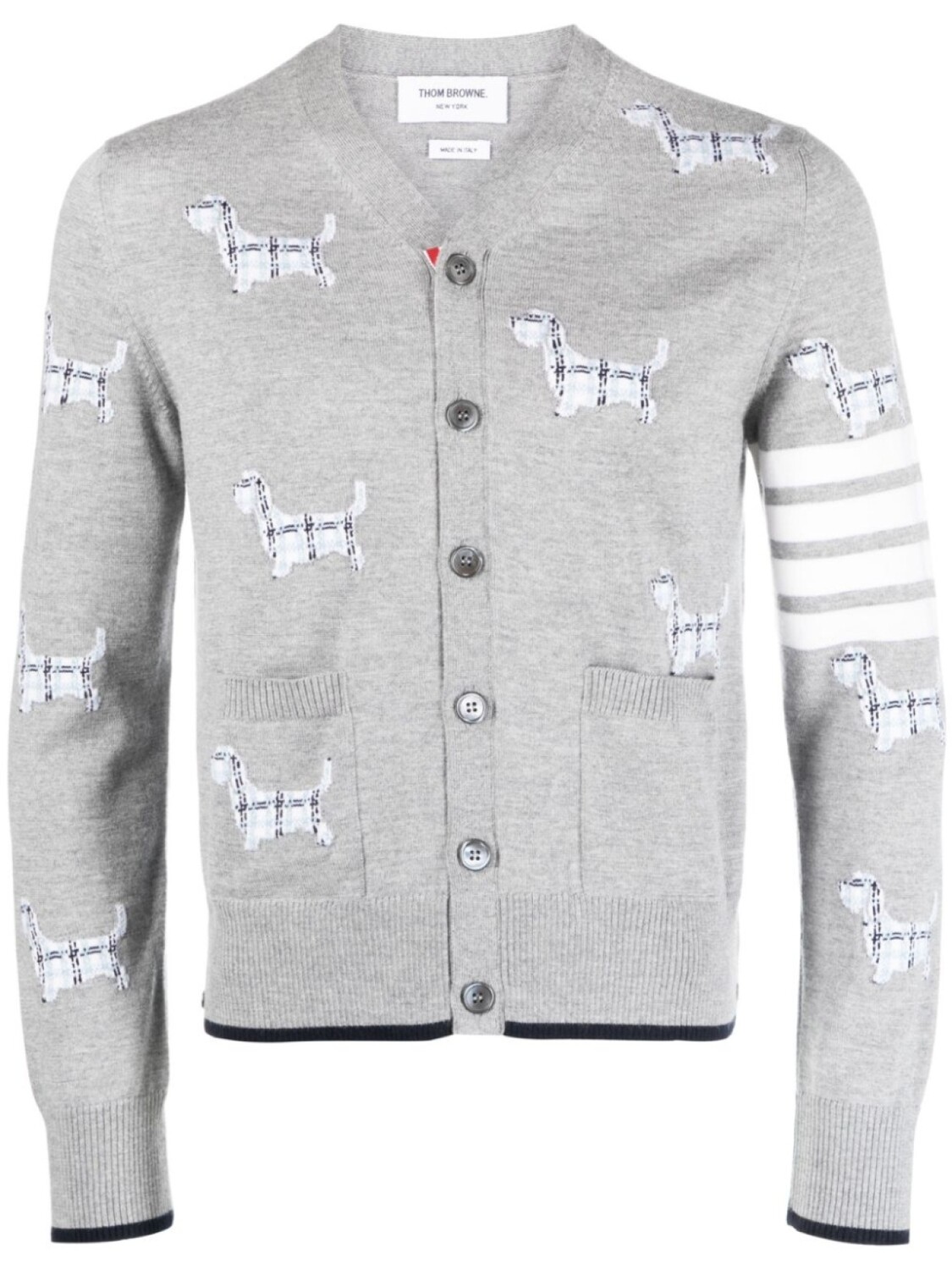 

Thom Browne кардиган Hector с полосками 4-Bar, серый