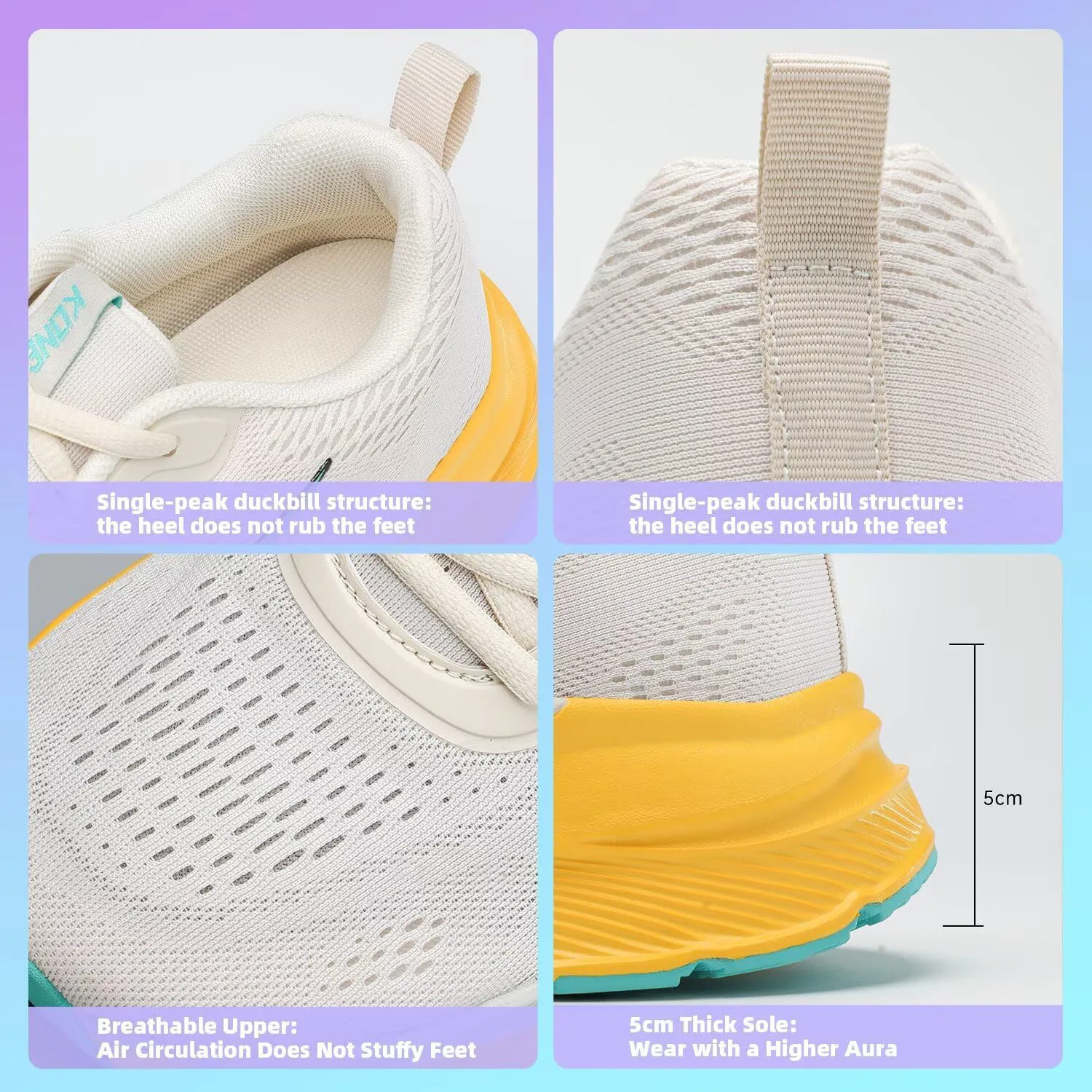 

Мужские кроссовки KDN с широкой носочной частью, амортизирующие для бега по дороге, противоскользящие, для ходьбы, удобные спортивные кроссовки для тренажерного зала, для широкой стопы, широкой полноты, бежевый