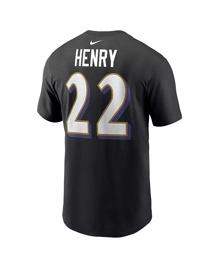 Мужская футболка Derrick Henry Black с именем игрока и номером Baltimore Ravens Nike — фото 3