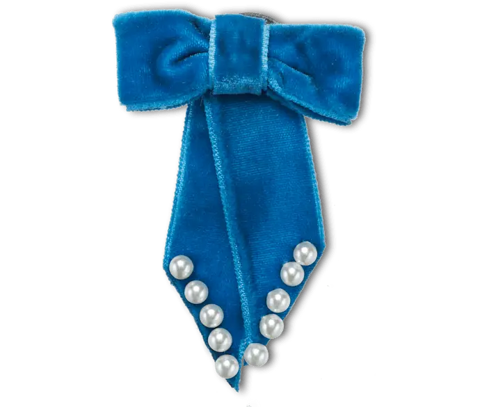 

Джиббитсы Blue Velvet Bow With Pearls Crocs