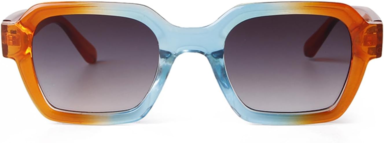 

Модные шестиугольные солнцезащитные очки для женщин и мужчин, винтажные квадратные, в стиле 70-х, 80-х, 90-х, с толстой оправой, градиентными линзами, солнцезащитные очки с защитой от УФ-излучения DQbhzh, Orange Blue Gradient Gray