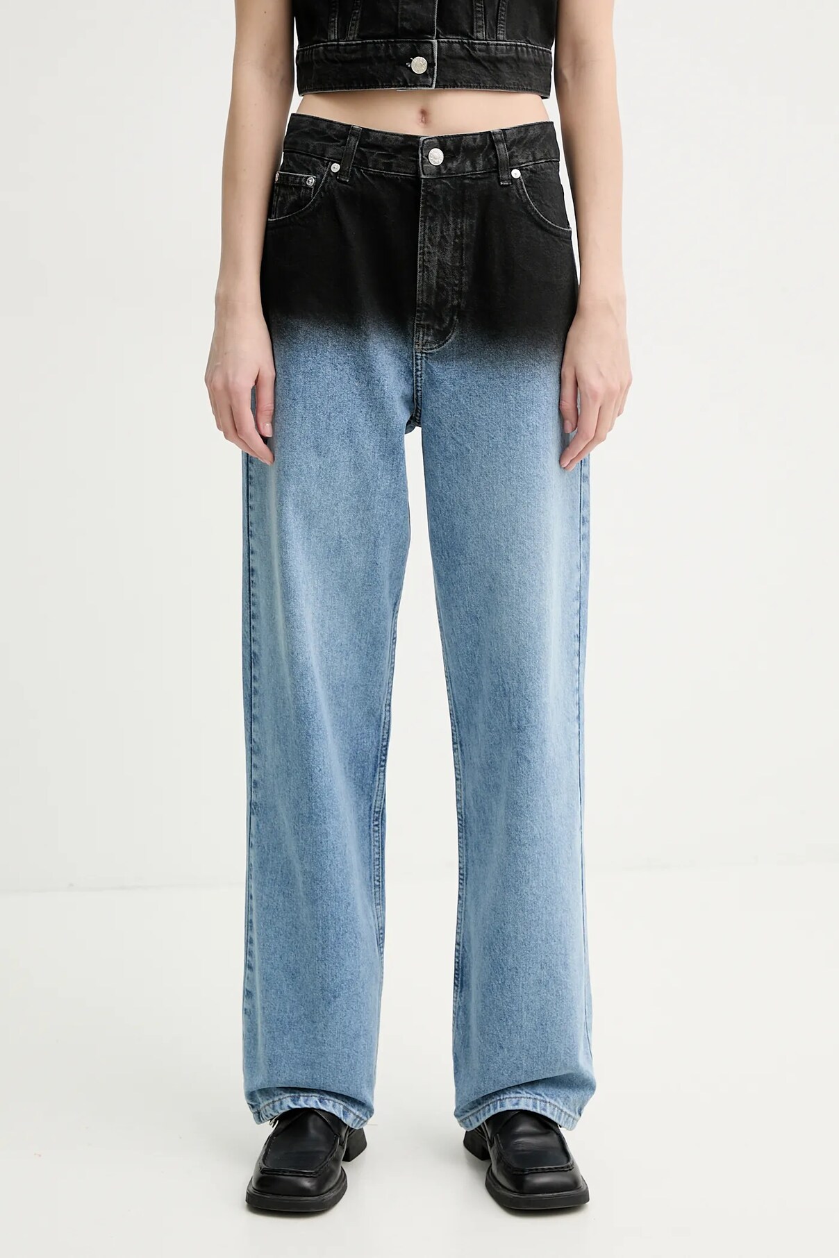 

Джинсы из хлопка Moschino Jeans, синий