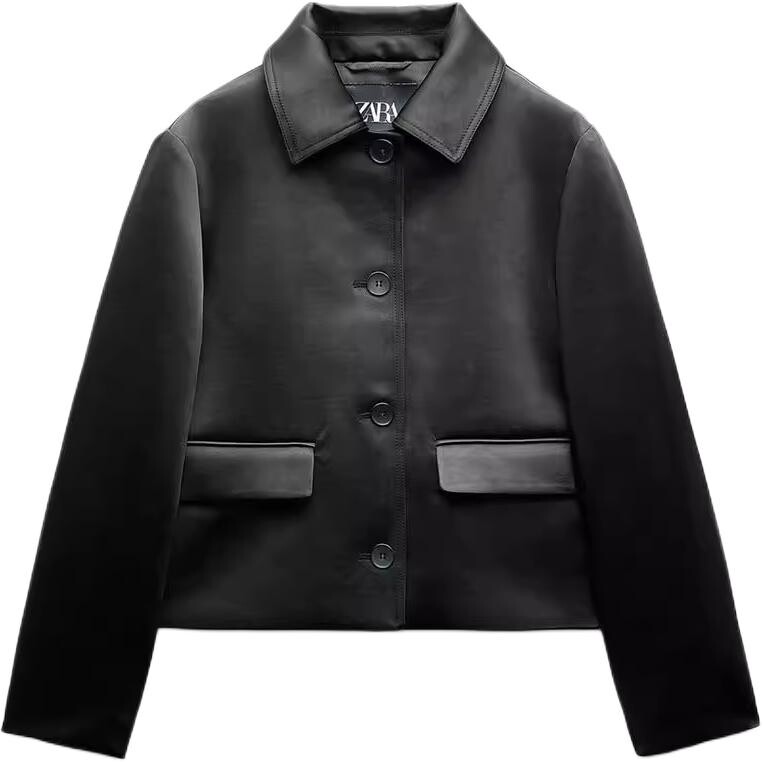 

Куртка серии ZW женская черный Zara