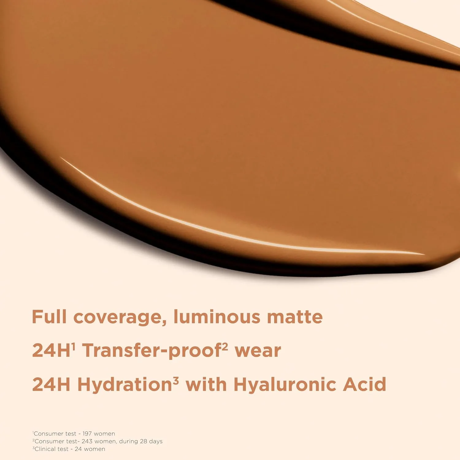 Clarins Skin Illusion Longwear Full Coverage Foundation, матовое сияние, 24 часа стойкости и увлажнения, естественный вид, устойчивость к переносу, поту и смазыванию, с гиалуроновой кислотой, 30 мл, 117.5W Deep coffee with warm undertones — фото 3