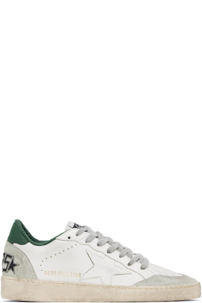 

Белые и зеленые кроссовки Ball Star Golden Goose