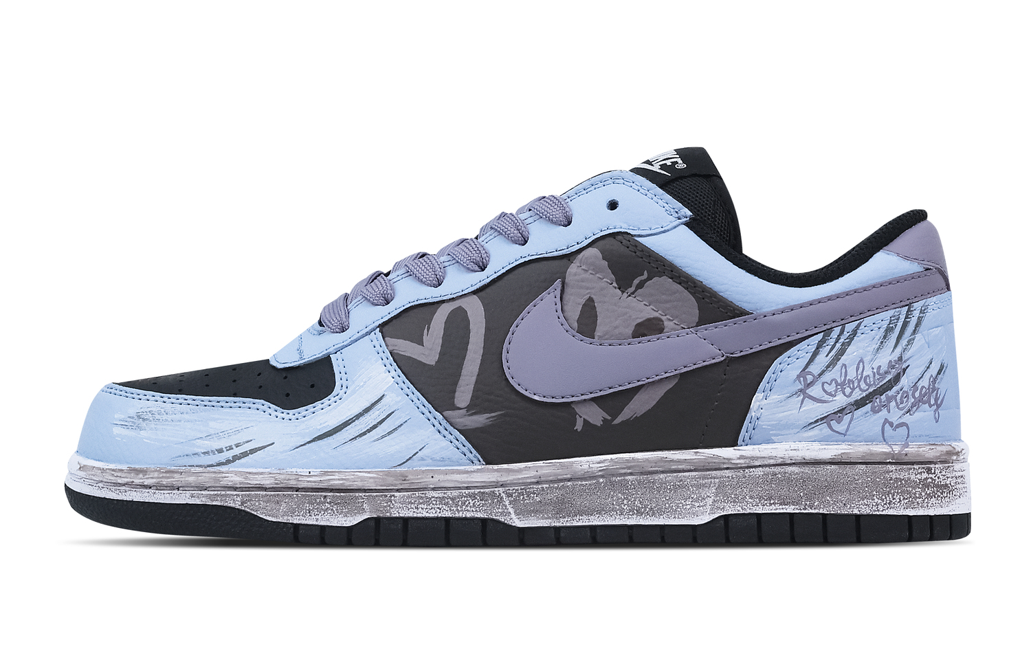 

Повседневные кроссовки Big A Song Of Love Abrasion Resistant Breathable Low top Skateboard Shoes мужские Nike, черный/синий