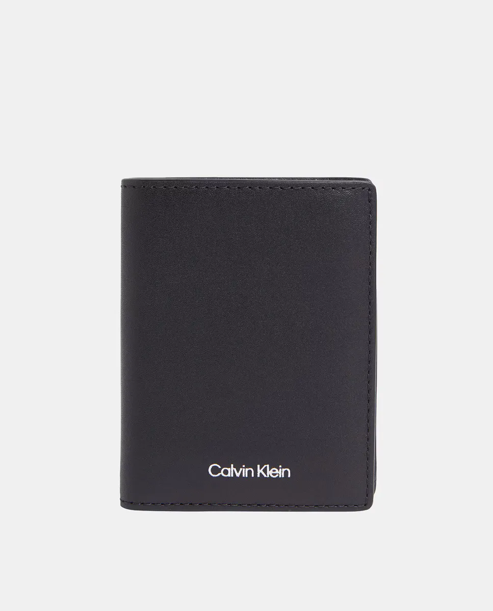 

Мужской складной кожаный кошелек Calvin Klein, чёрный