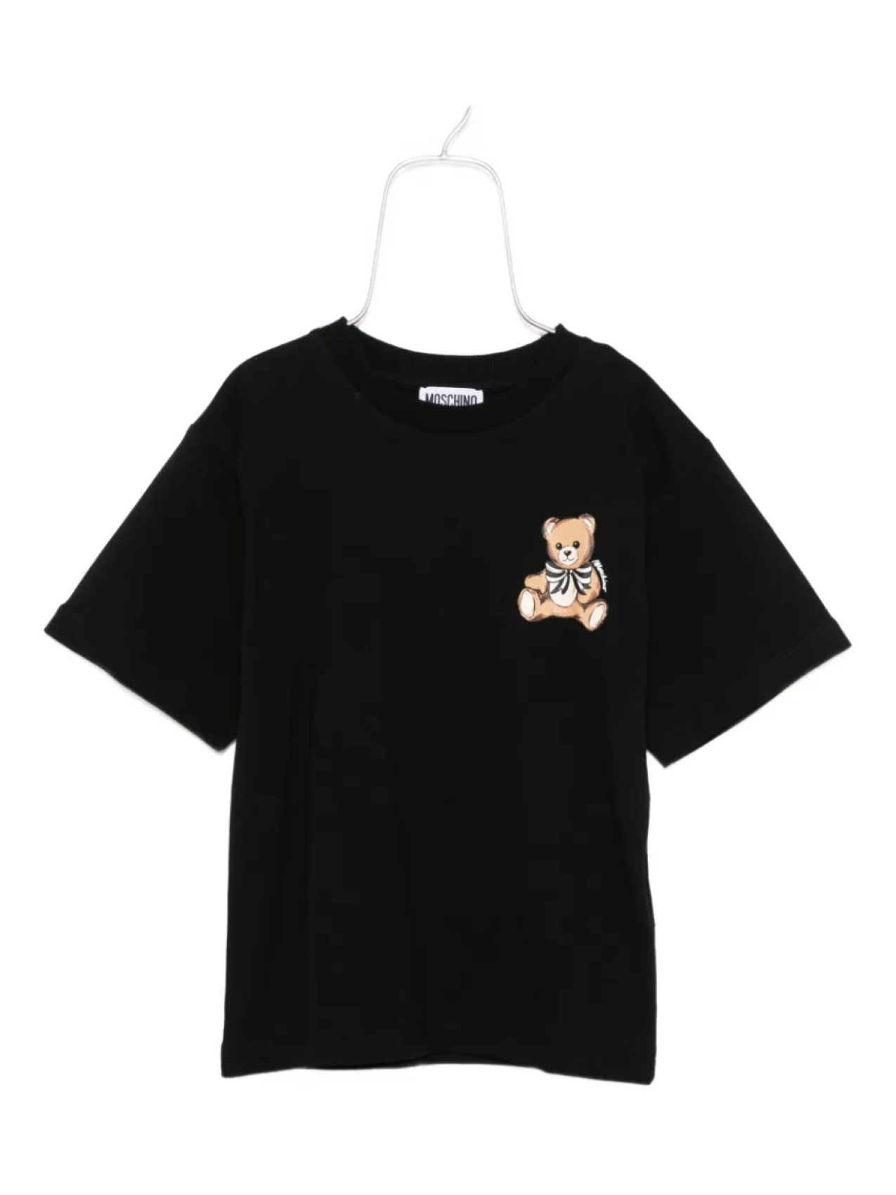 

Футболка Moschino Kids с принтом медведя, черный